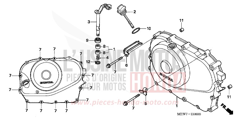 RIGHT CRANKCASE COVER for Deauville ABS BLOOM RED METALLIC (R319) from 2008